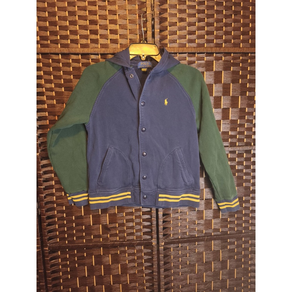 POLO RALPH LAUREN Color Blocked Fleece Baseball Jacket Size Youth‎ Size L 14/16